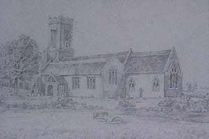 Drawing of Church made about 1800 AD & given by the Rector of Thelnetham in 1915